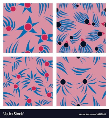 Assembly of patterns in flower style vector image