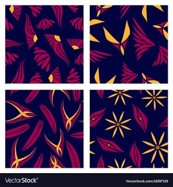 Assembly of patterns in flower style vector image