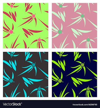 Assembly of patterns in flower style vector image