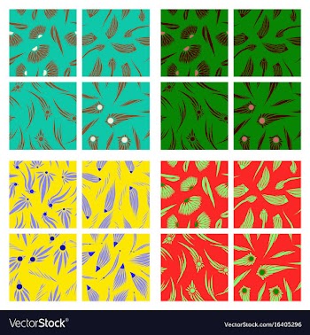 Assembly of patterns in flower style vector image