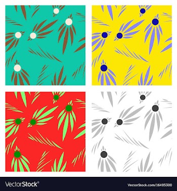 Assembly of patterns in flower style vector image