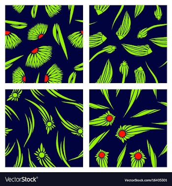 Assembly of patterns in flower style vector image