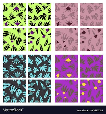 Assembly of patterns in flower style vector image