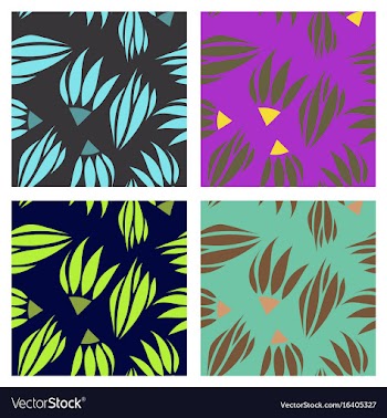 Assembly of patterns in flower style vector image