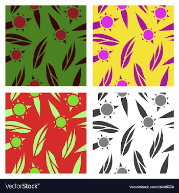 Assembly of patterns in flower style vector image