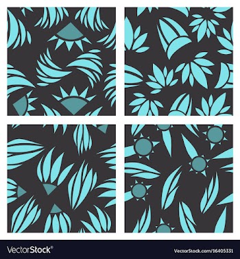 Assembly of patterns in flower style vector image