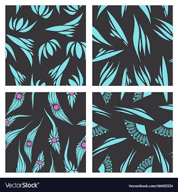 Assembly of patterns in flower style vector image