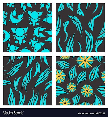 Assembly of patterns in flower style vector image