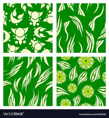 Assembly of patterns in flower style vector image