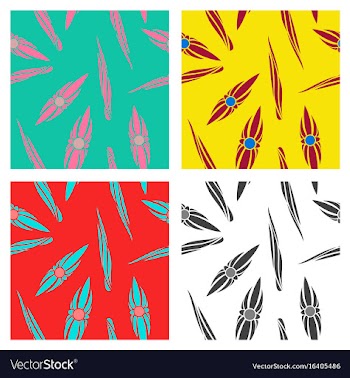 Assembly of patterns in flower style vector image