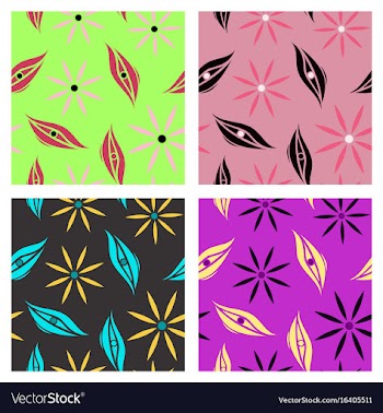 Assembly of patterns in flower style vector image