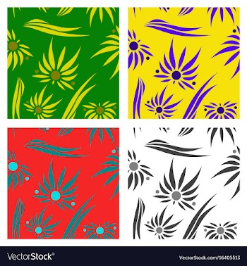 Assembly of patterns in flower style vector image