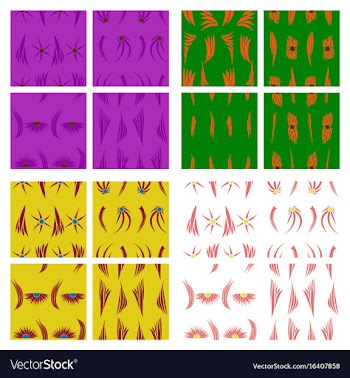 Assembly of patterns in flower style vector image