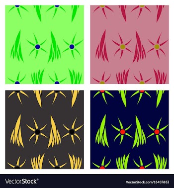 Assembly of patterns in flower style vector image