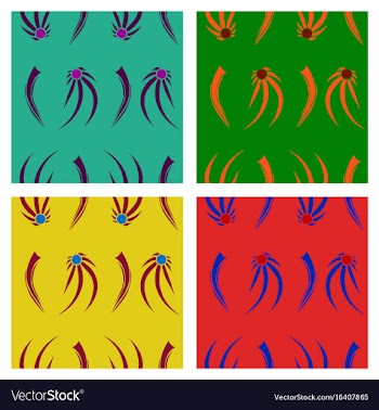 Assembly of patterns in flower style vector image