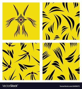 Assembly of patterns in flower style vector image