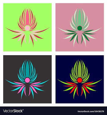 Assembly of patterns in flower style vector image