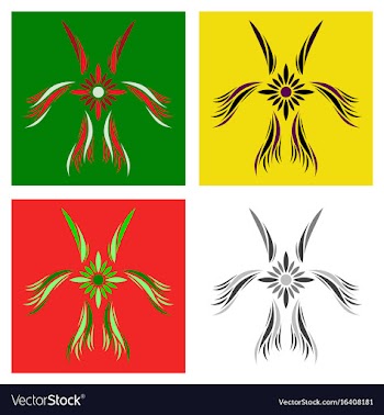 Assembly of patterns in flower style vector image