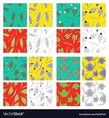 Assembly of patterns in flower style vector image