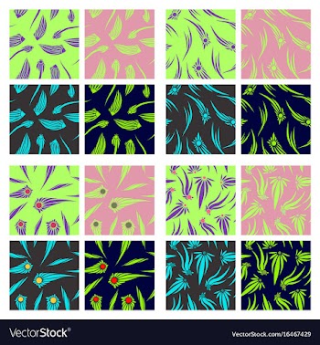 Assembly of patterns in flower style vector image