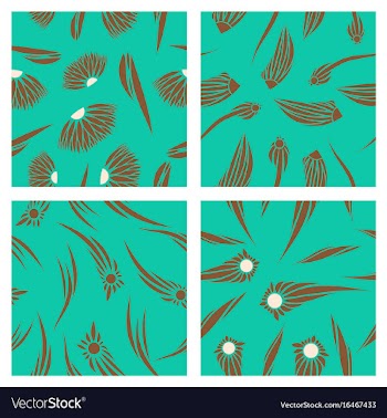 Assembly of patterns in flower style vector image