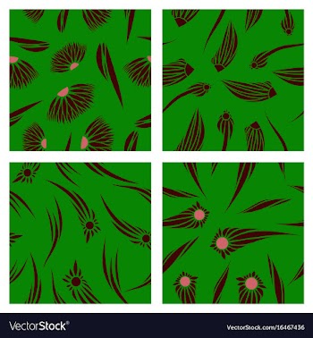 Assembly of patterns in flower style vector image