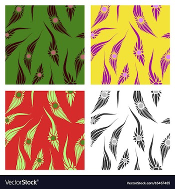 Assembly of patterns in flower style vector image