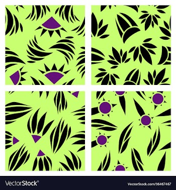Assembly of patterns in flower style vector image