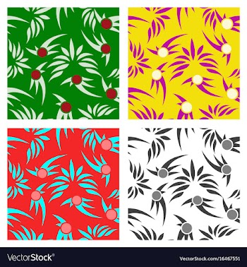 Assembly of patterns in flower style vector image