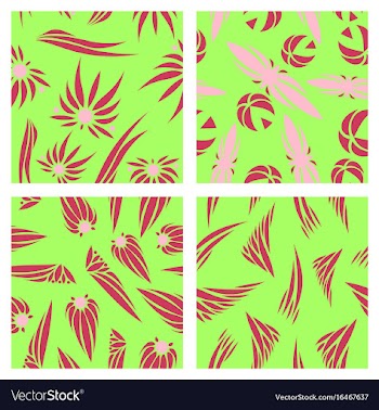 Assembly of patterns in flower style vector image