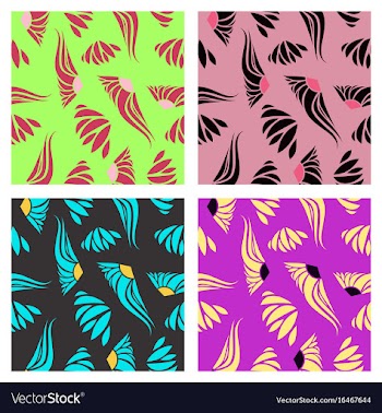 Assembly of patterns in flower style vector image