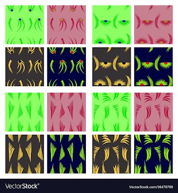 Assembly of patterns in flower style vector image