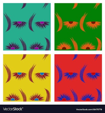 Assembly of patterns in flower style vector image