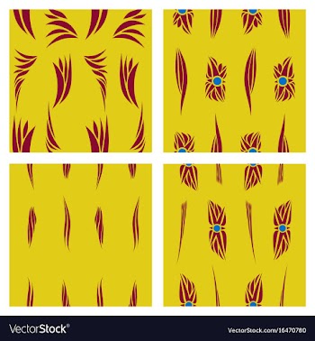 Assembly of patterns in flower style vector image