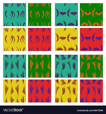 Assembly of patterns in flower style vector image