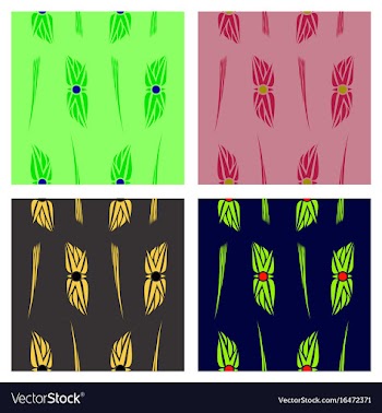 Assembly of patterns in flower style vector image
