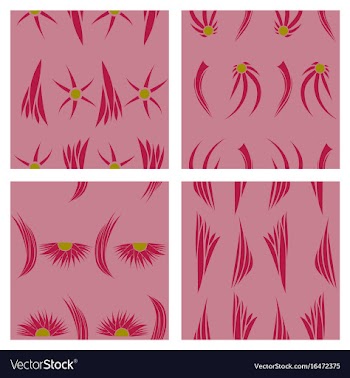 Assembly of patterns in flower style vector image