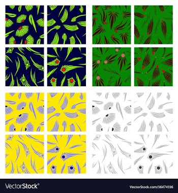 Assembly of patterns in flower style vector image