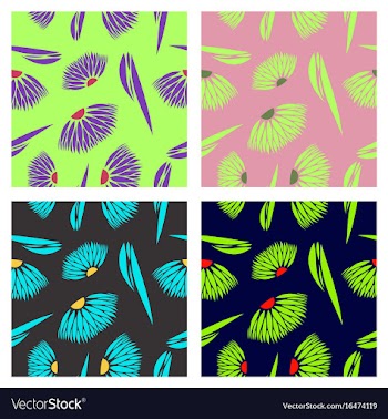 Assembly of patterns in flower style vector image