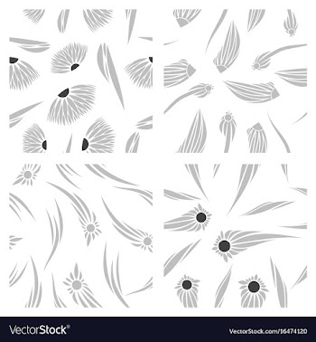 Assembly of patterns in flower style vector image
