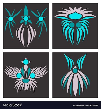 Assembly of patterns in oriental style vector image