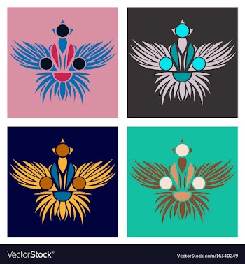 Assembly of patterns in oriental style vector image