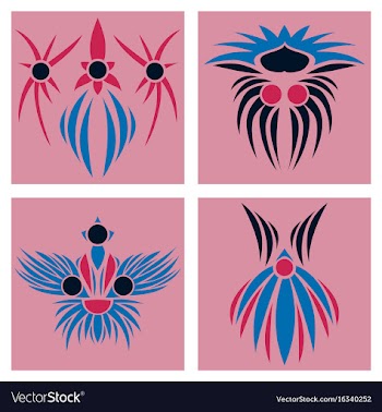 Assembly of patterns in oriental style vector image