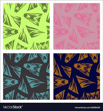 Assembly of patterns in oriental style vector image