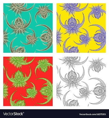 Assembly of patterns in oriental style vector image