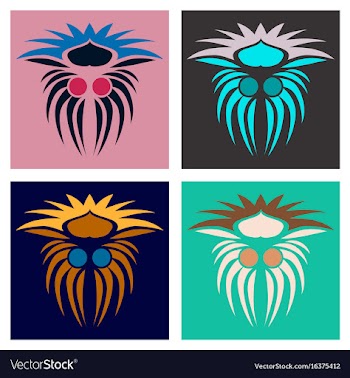 Assembly of patterns in oriental style vector image