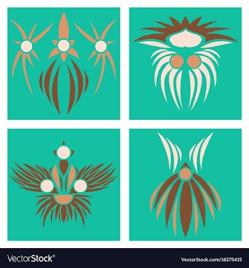 Assembly of patterns in oriental style vector image