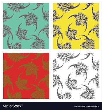 Assembly of patterns in oriental style vector image