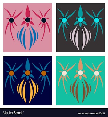 Assembly of patterns in oriental style vector image