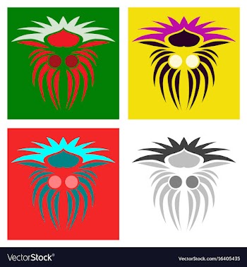 Assembly of patterns in oriental style vector image